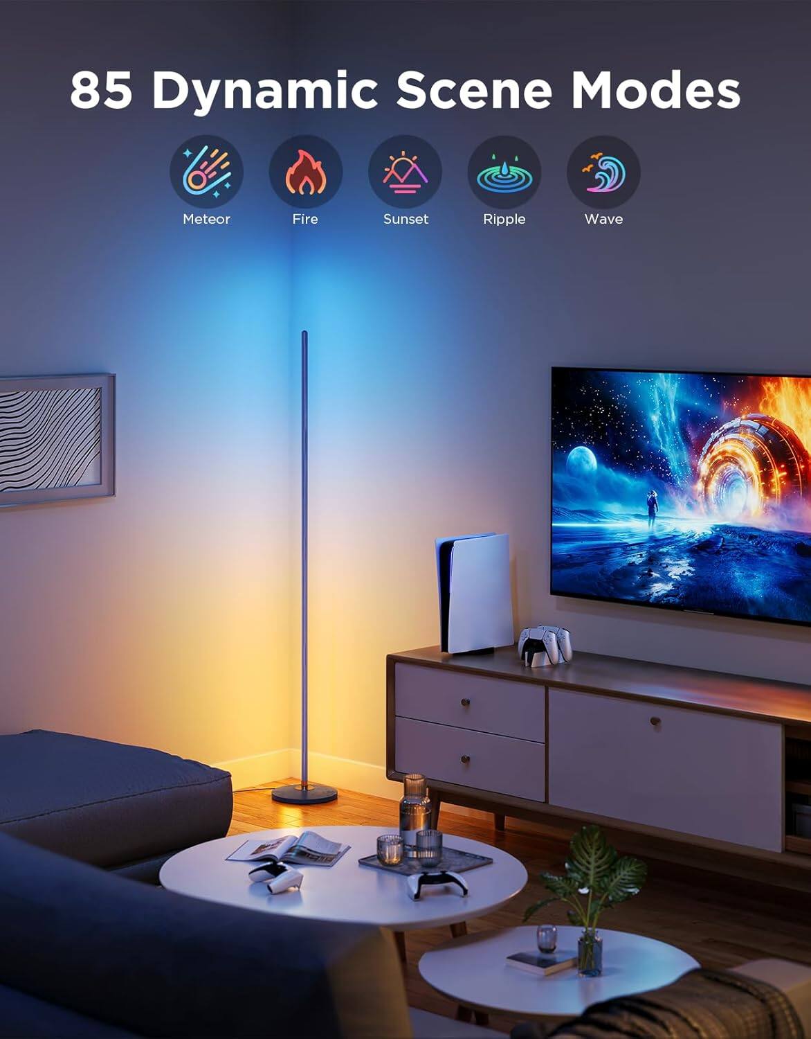 85 Dynamic Scene Modes

Meteor  
Fire  
Sunset  
Ripple  
Wave