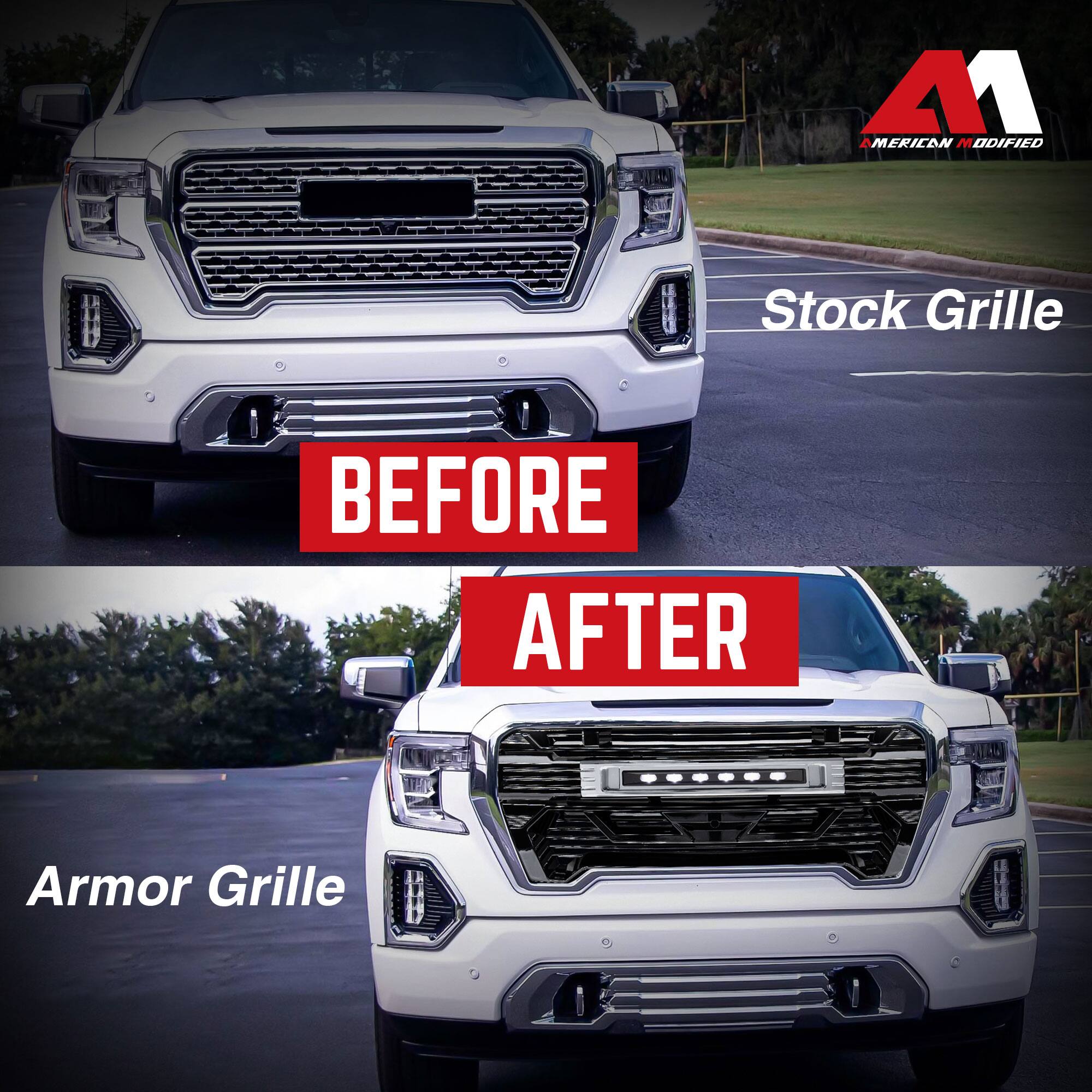 **Before**

Stock Grille

**After**

Armor Grille

American Modified