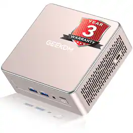 Geekom - A5 Mini PC 2025 Edition, AMD Ryzen 5 7430U, 16GB DDR4 RAM& 512GB M.2 PCIe NVMe SSD, Windows 11 Pro Pre-installed - Rose Gold