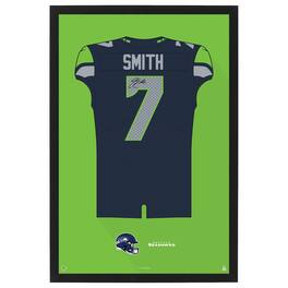 Sporticulture - Geno Smith Seattle Seahawks Home Jersey Framed Art Print - Blue