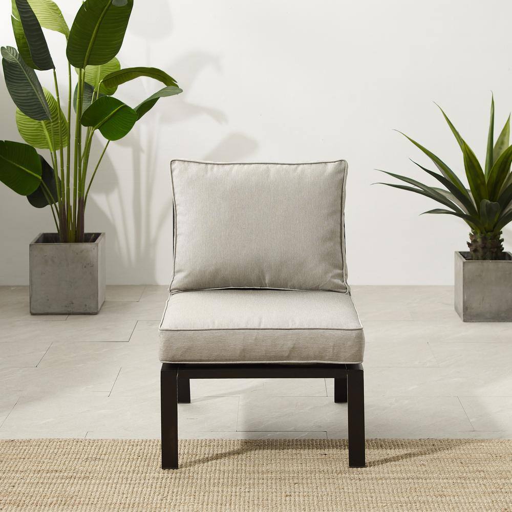 Alt View 7. Crosley Furniture - Clark Armless Outdoor Sectional Chair - Taupe.