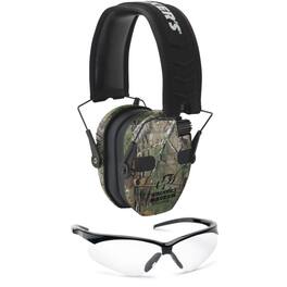 Walkers - Walker’s Razor Slim Electronic Muff (RealTree Xtra Camo) & Shooting Glasses Kit - Black