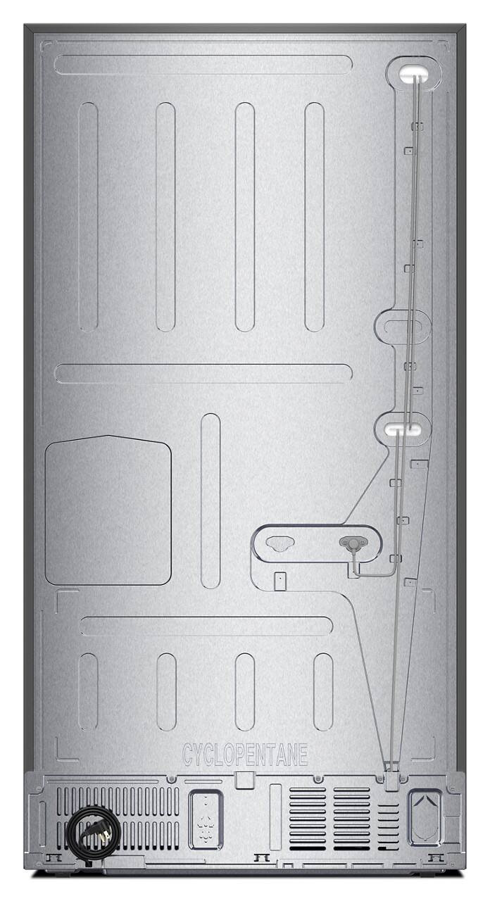 Back. Whirlpool - 30 Cu. Ft. Family-Sized Capacity French Door Refrigerator with Flexible Temperature Drawer - Print Resist Blk Stnlss.