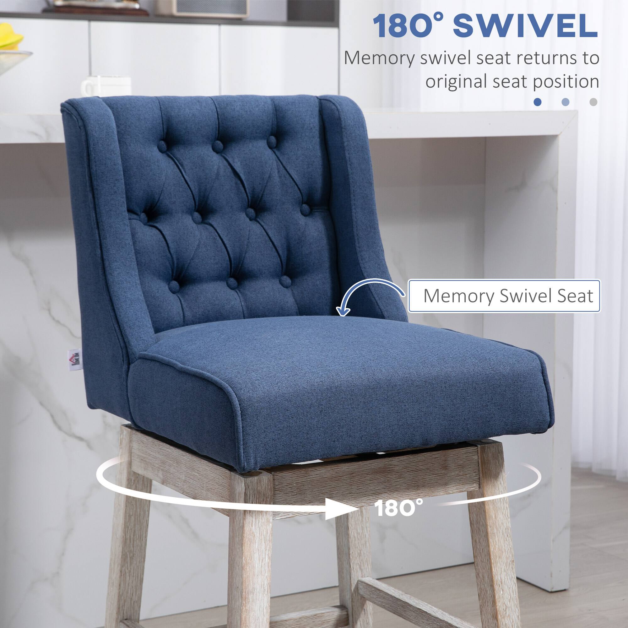 180° SWIVEL  
Memory swivel seat returns to original seat position  

Memory Swivel Seat