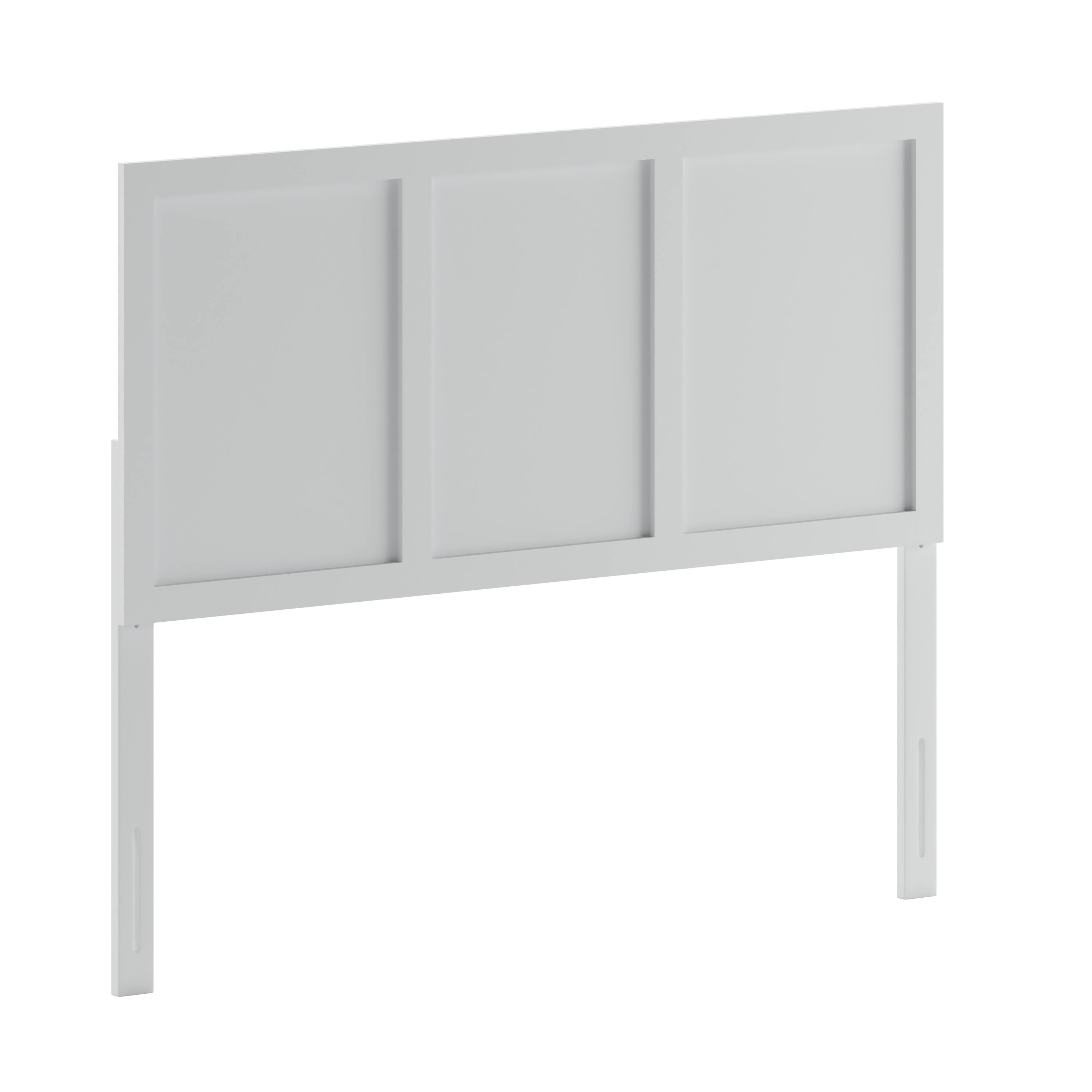 Alt View 1. Emma + Oliver - Omar Paneled Wooden Adjustable Headboard Only - White.
