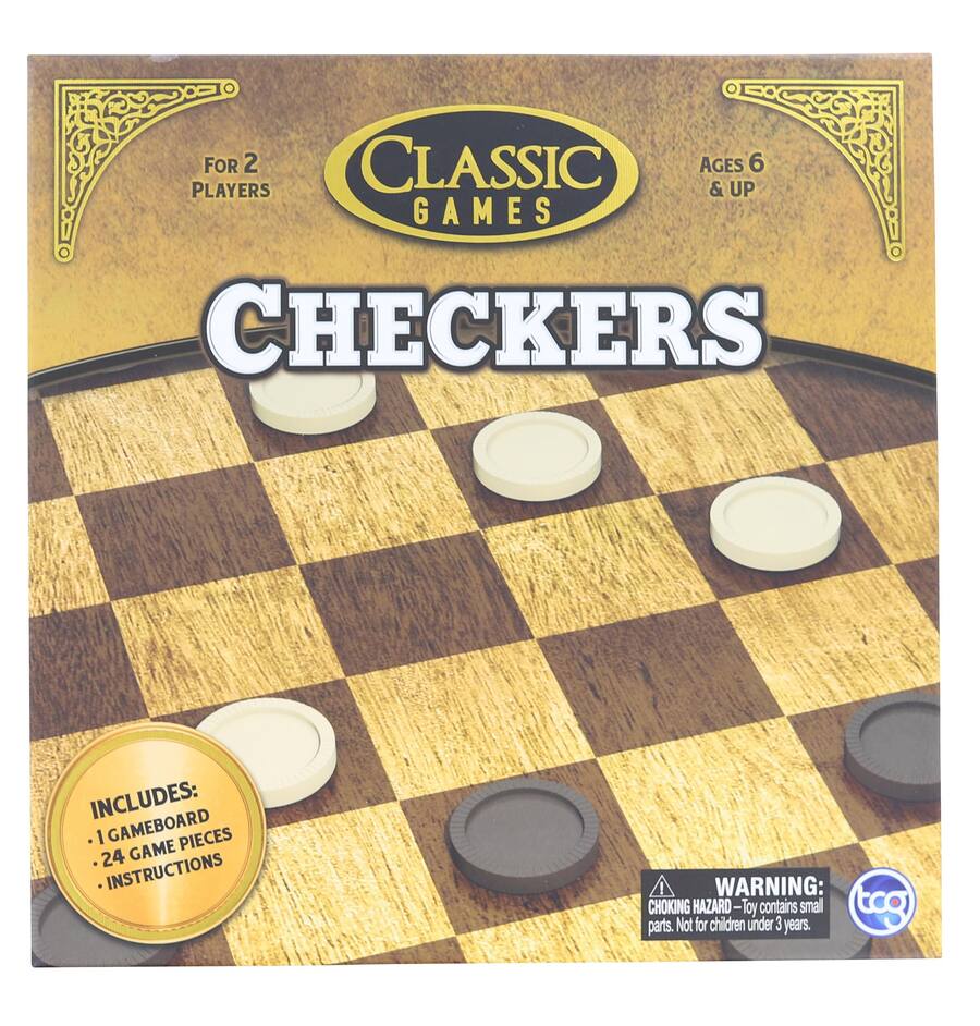 Small Checkers The Canadian Group Classic Games Wood Checkers Set | Board & 25 Game ...