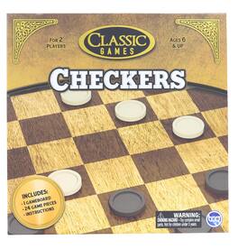 The Canadian Group - Classic Games Wood Checkers Set | Board & 25 Game Pieces - Brown