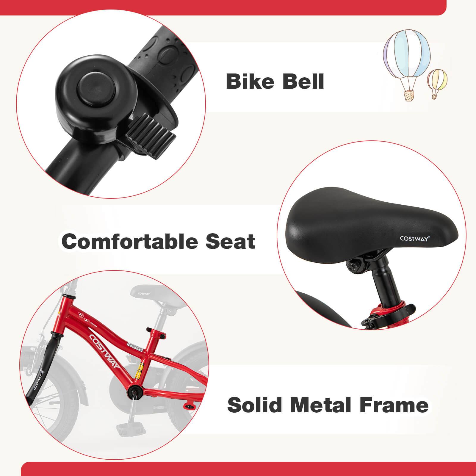 Bike Bell  
Comfortable Seat  
Solid Metal Frame