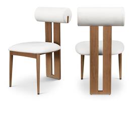 Meridian Furniture - Dario Cream Vegan Leather Dining Chair, Set of 2 - Beige