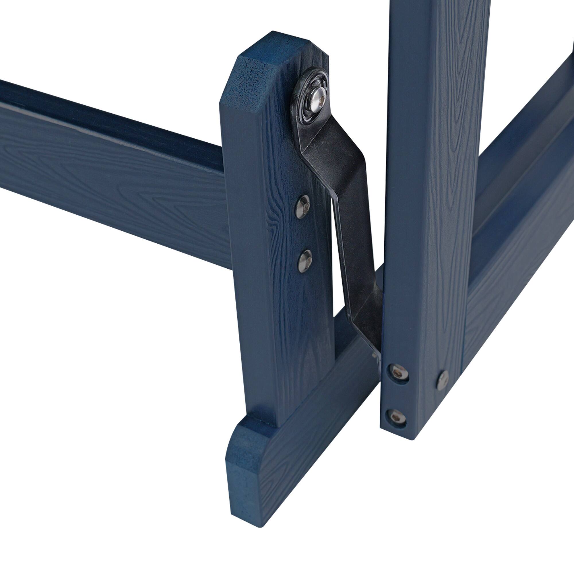 Alt View 7. Fortune Candy - Poly Lumber Patio Glider, HIPS Material Weather-Resistant Glider Bench for Outdoor Porch Garden - Navy Blue.