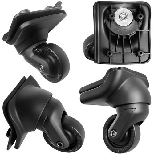 Front. Vulpecula Spade - Luggage Wheels Replacement for Suitcase, Spinner Wheels Replacement Parts Roller Suitcase Tourister Travel Trunk Caster - Black H044.