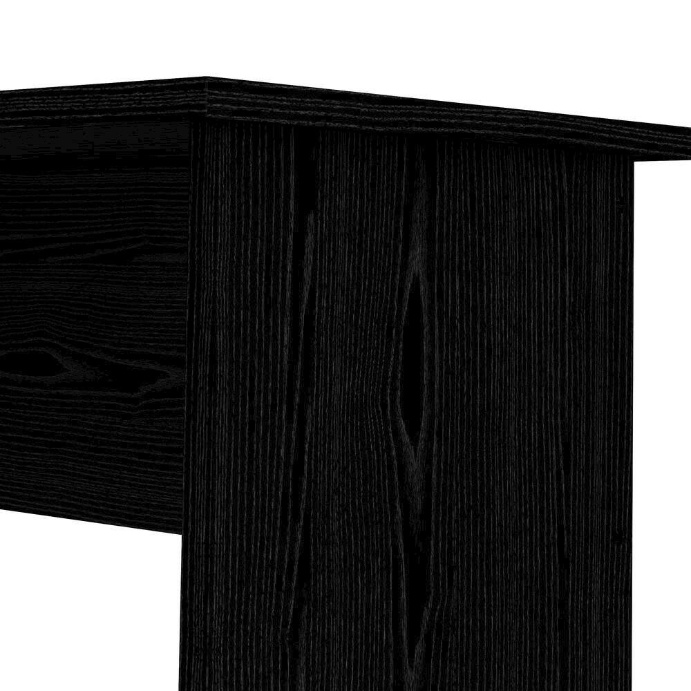 Alt View 2. FurniFact - Modern Home Office Desk with 4 Drawers and Open Storage Shelf - Black.