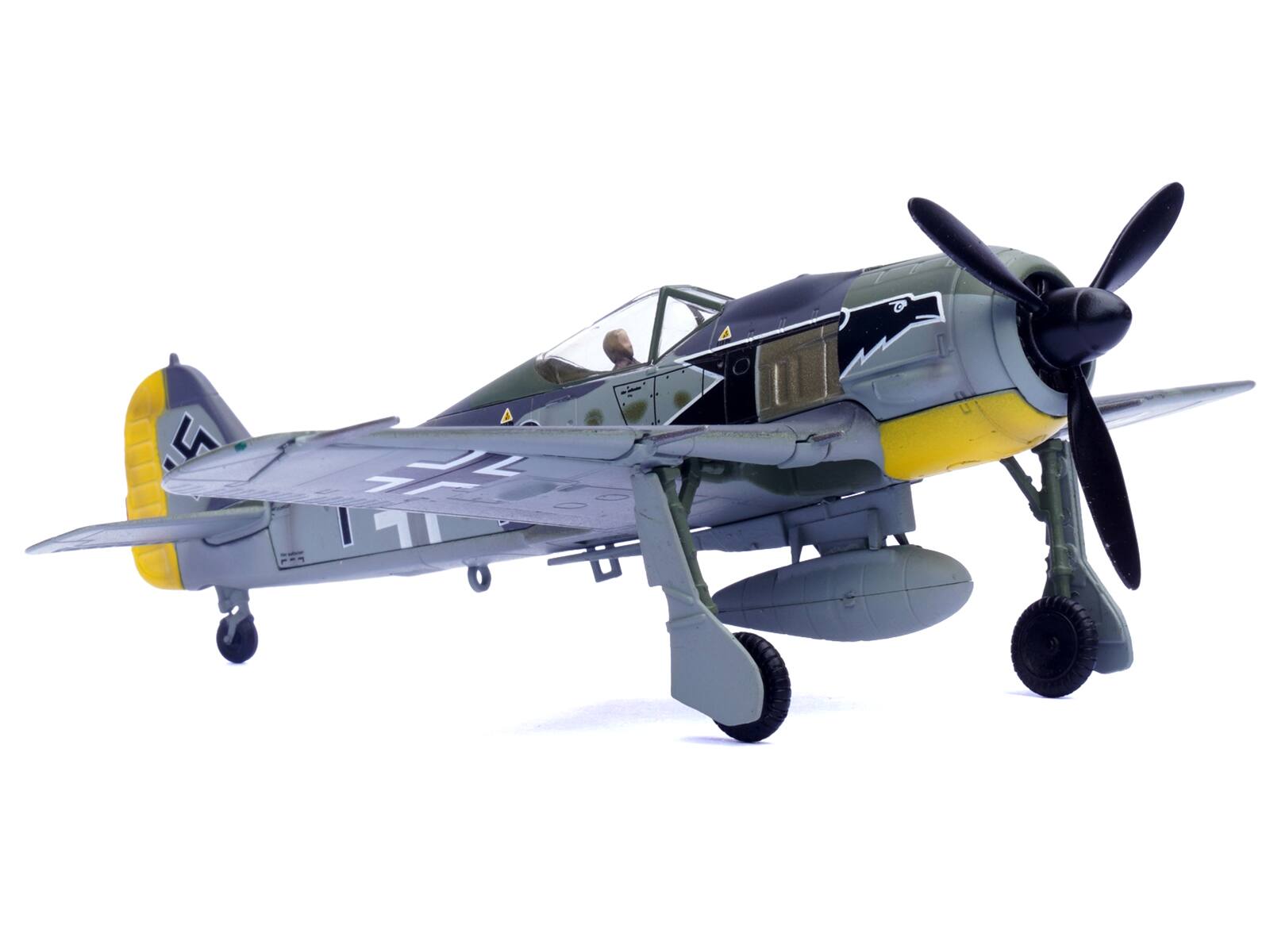 Back. Legion - Focke-Wulf Fw 190A Aircraft Black 13 8./JG 2 Richthofen France (1943) German Luftwaffe 1/72 Diecast Model Airplane - Multicolor.