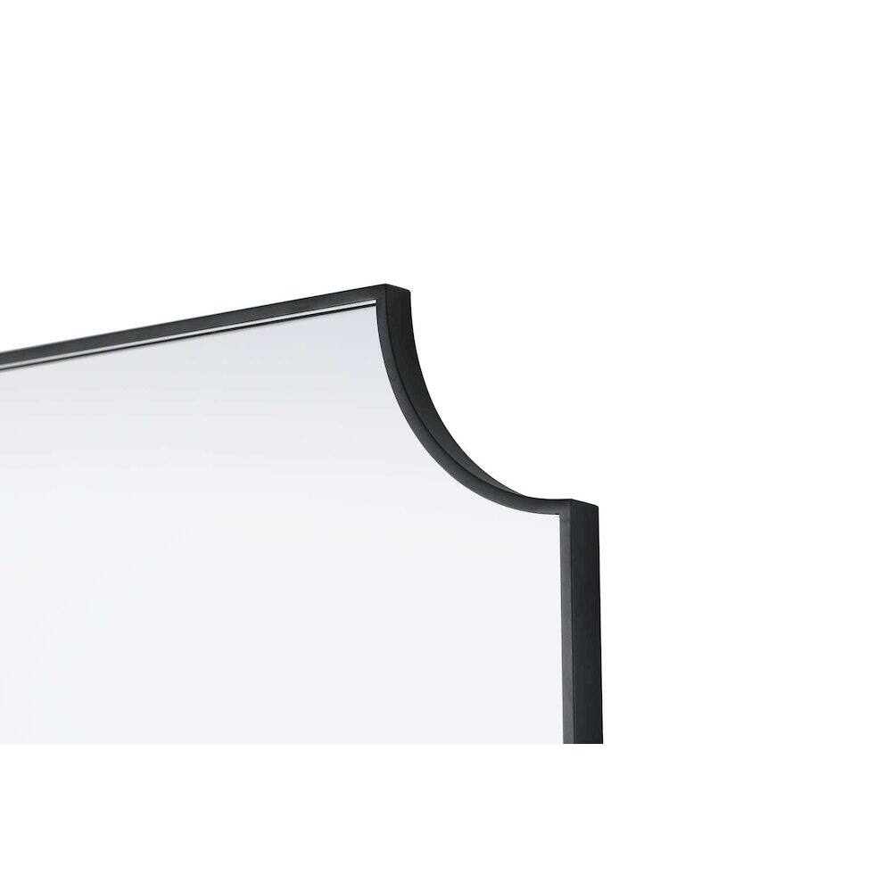 Left. Elegant Kitchen and Bath - Notched Metal Mirror 30x42 inch in Black - Black.