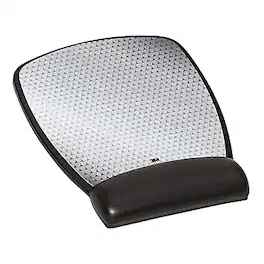 3M - Precise Mouse Pad with Gel Wrist Rest, Optical Mouse Performance, Battery Saving Design, 6.8" x 8.6", Vertex - Gray