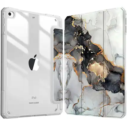 Front. Kitcheniva - Lightweight Hybrid Slim Case For iPad Mini 5 And Mini 4 7.9 Inch Cloudy Marble - Cloudy Marble.