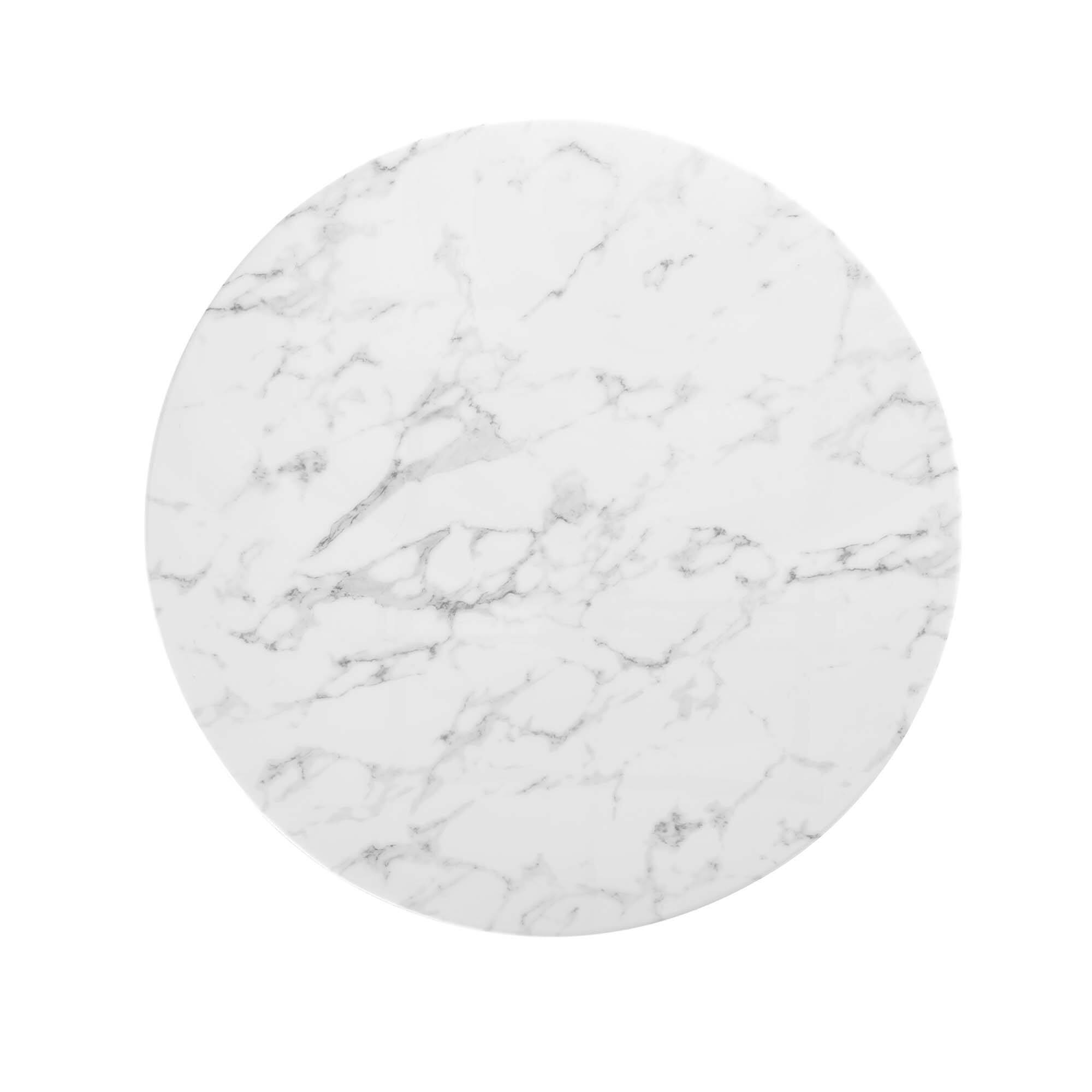 Back. Modway - Lippa 40" Round Faux Marble Dining Table by Modway - White.