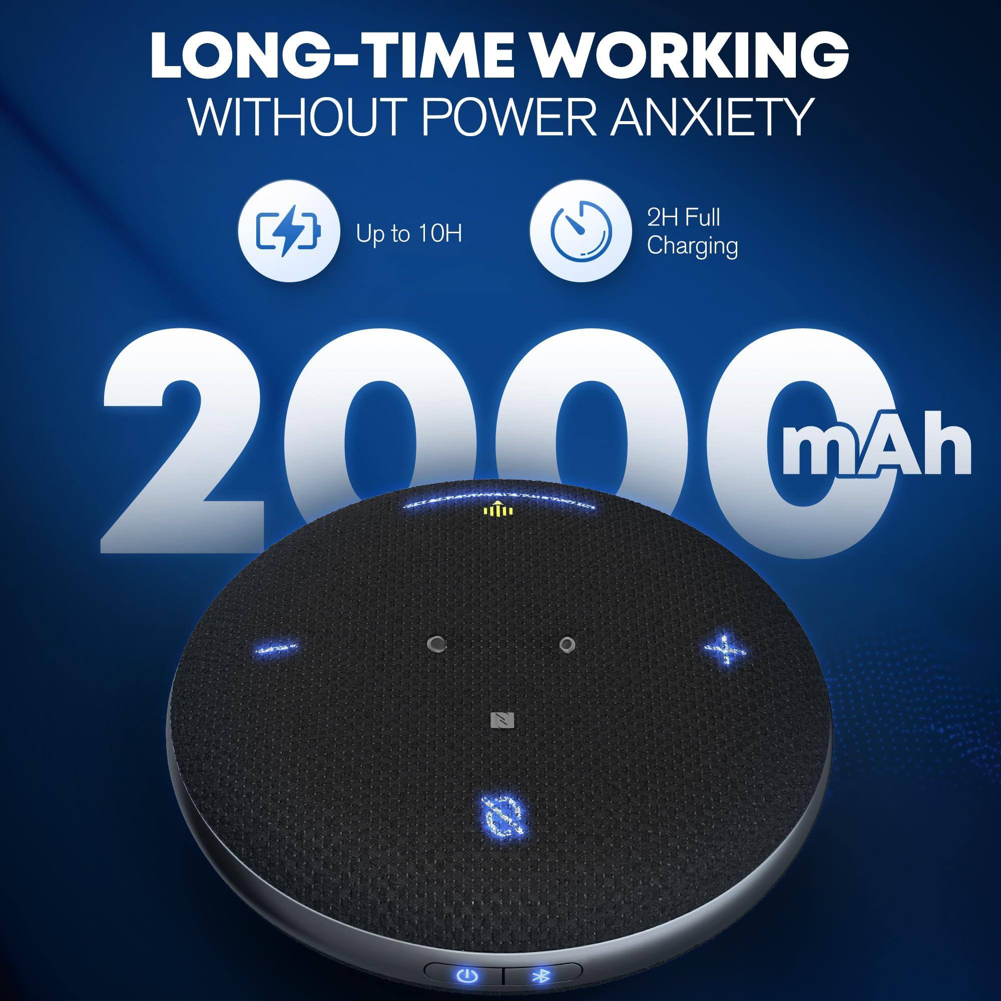 LONG-TIME WORKING WITHOUT POWER ANXIETY

Up to 10H

2H Full Charging

2000 mAh