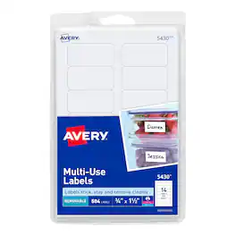 Avery - Laser/Inkjet Multipurpose Labels, 3/4" x 1-1/2", 504 Labels/Pack (5430) - White