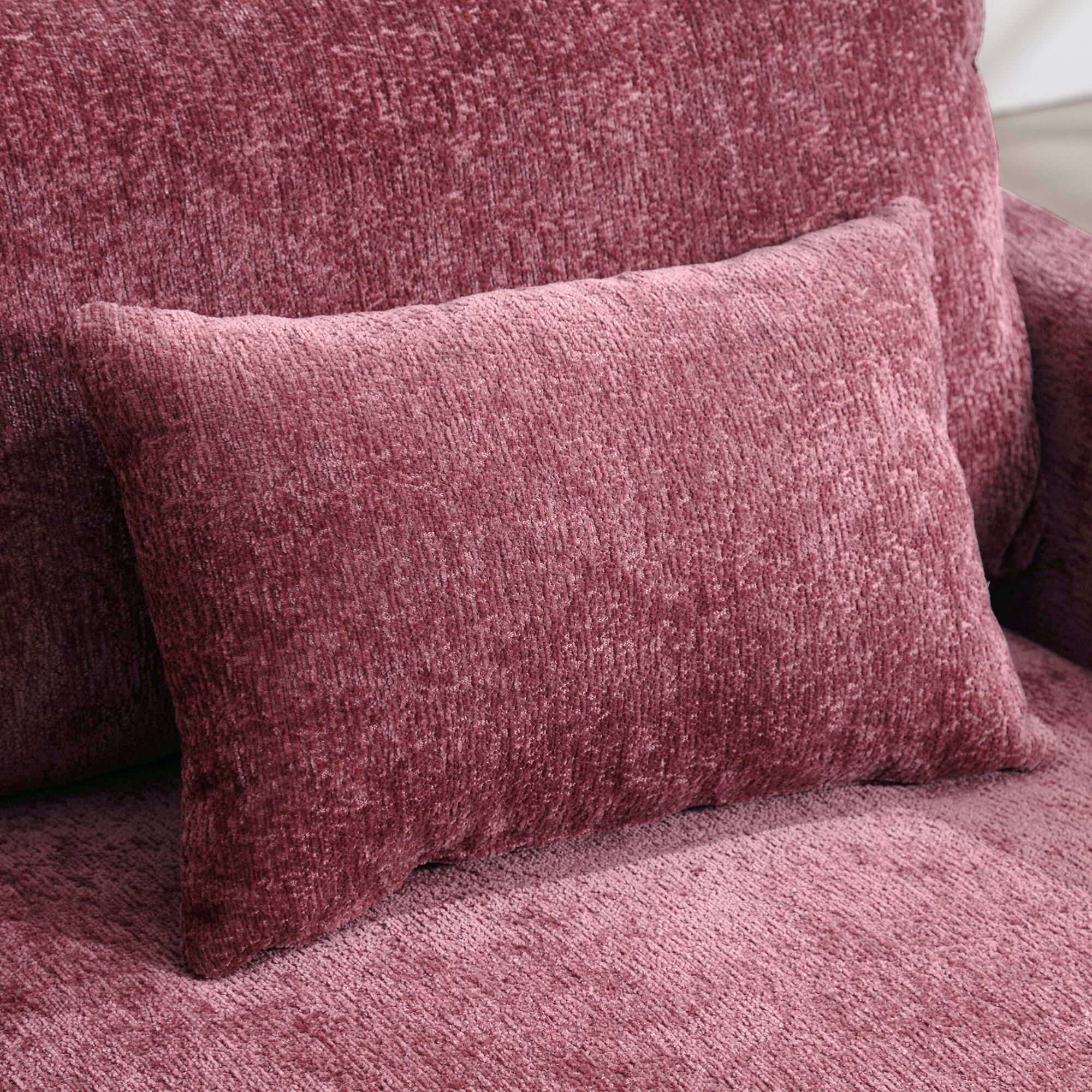 Alt View 8. GOODSILO - Modern Upholstered Loveseat Sofa with Chenille Fabric and Solid Wood Frame for Living Room and Bedroom - Wine Red.