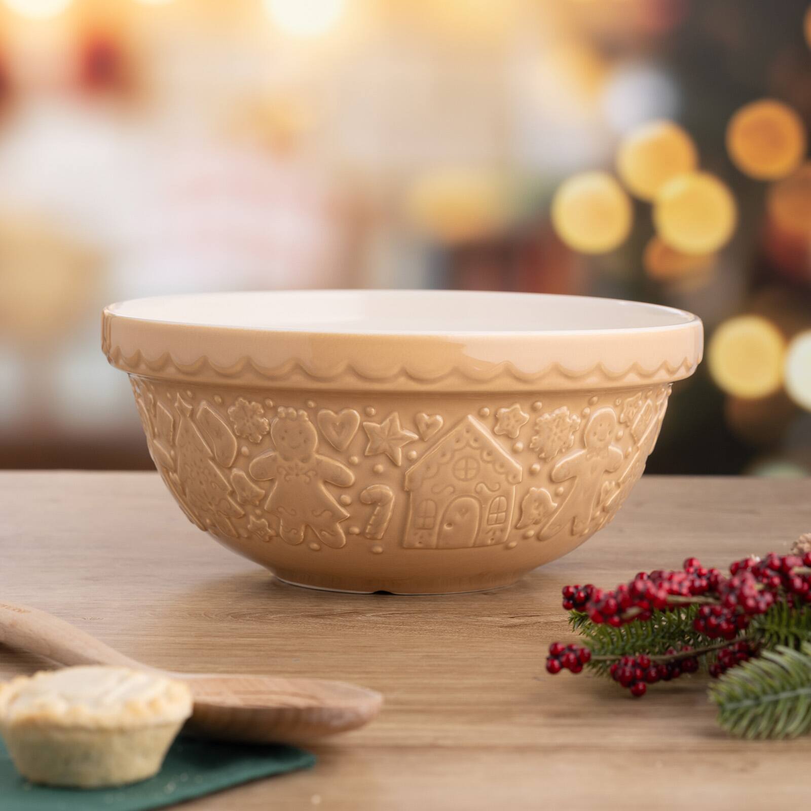Alt View 2. Mason Cash - Gingerbread Lane Mixing Bowl Size 24, 2.15-Quart, Cane - Cane.