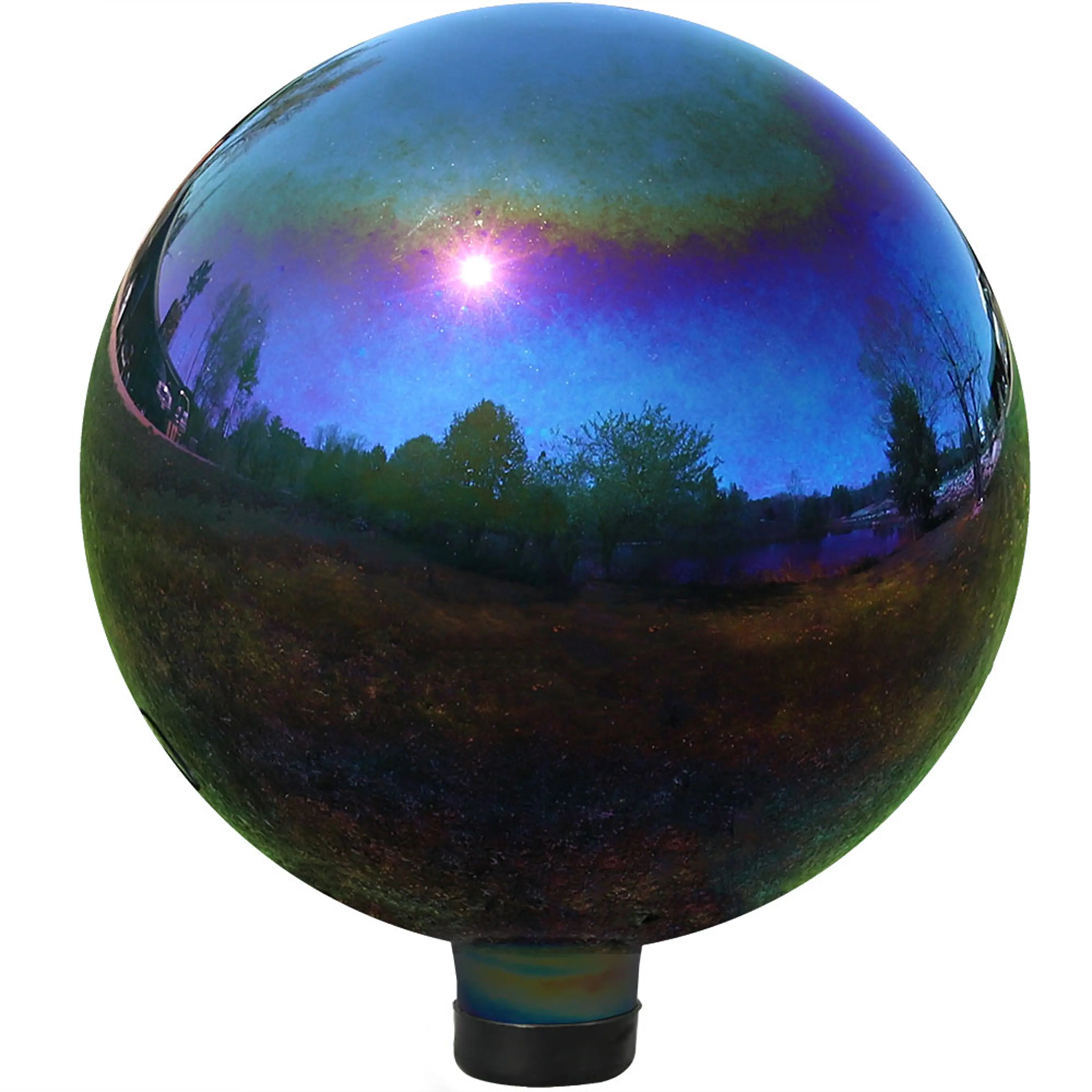 Sunnydaze - Mirrored Glass Gazing Globe - 10 in - Rainbow