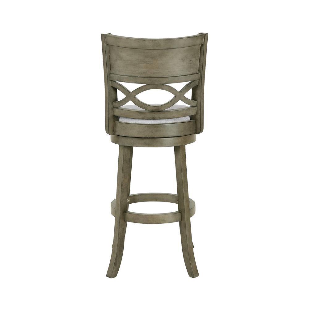 Back. New Classic Furniture - New Classic Manchester Gray Wood Swivel Bar Stool with Fabric Seat (Set of 2) - Grey.