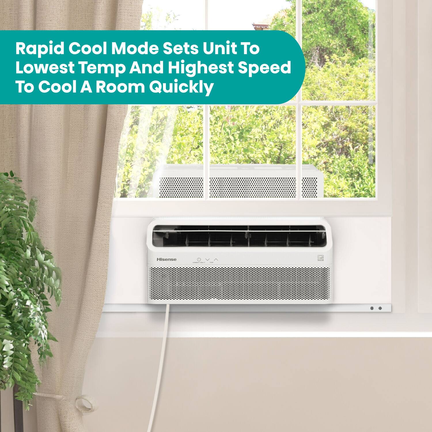 Rapid Cool Mode Sets Unit To Lowest Temperature And Highest Speed To Cool A Room Quickly.