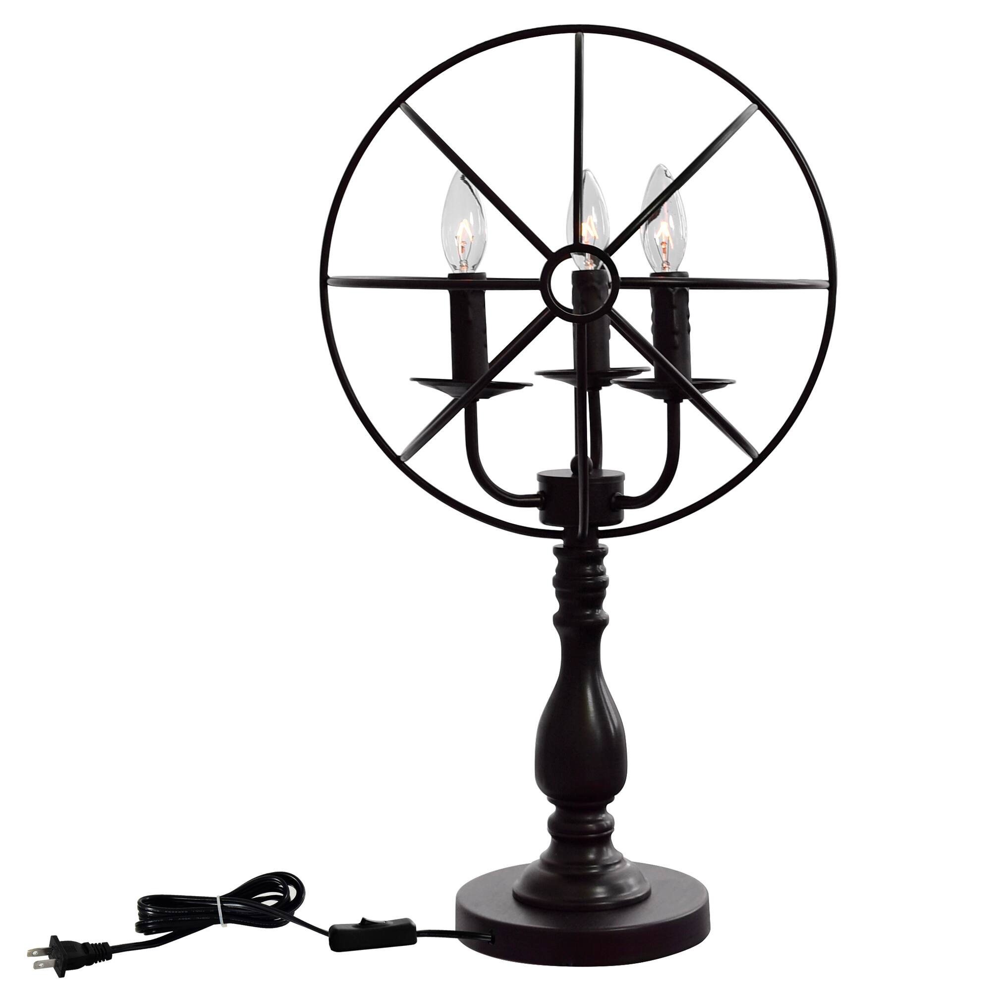 Angle. CWI Lighting - Arza 3 Light Table Lamp With Brown Finish - Brown.