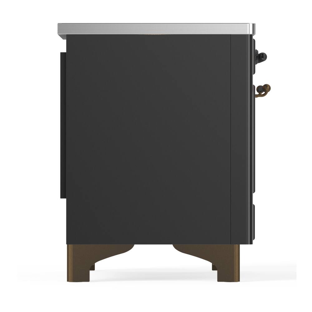 Alt View 10. ILVE - ILVE Majestic III Series 40 in. Induction Range with 6 Induction Elements (Burnished Trim) - Graphite Matte.