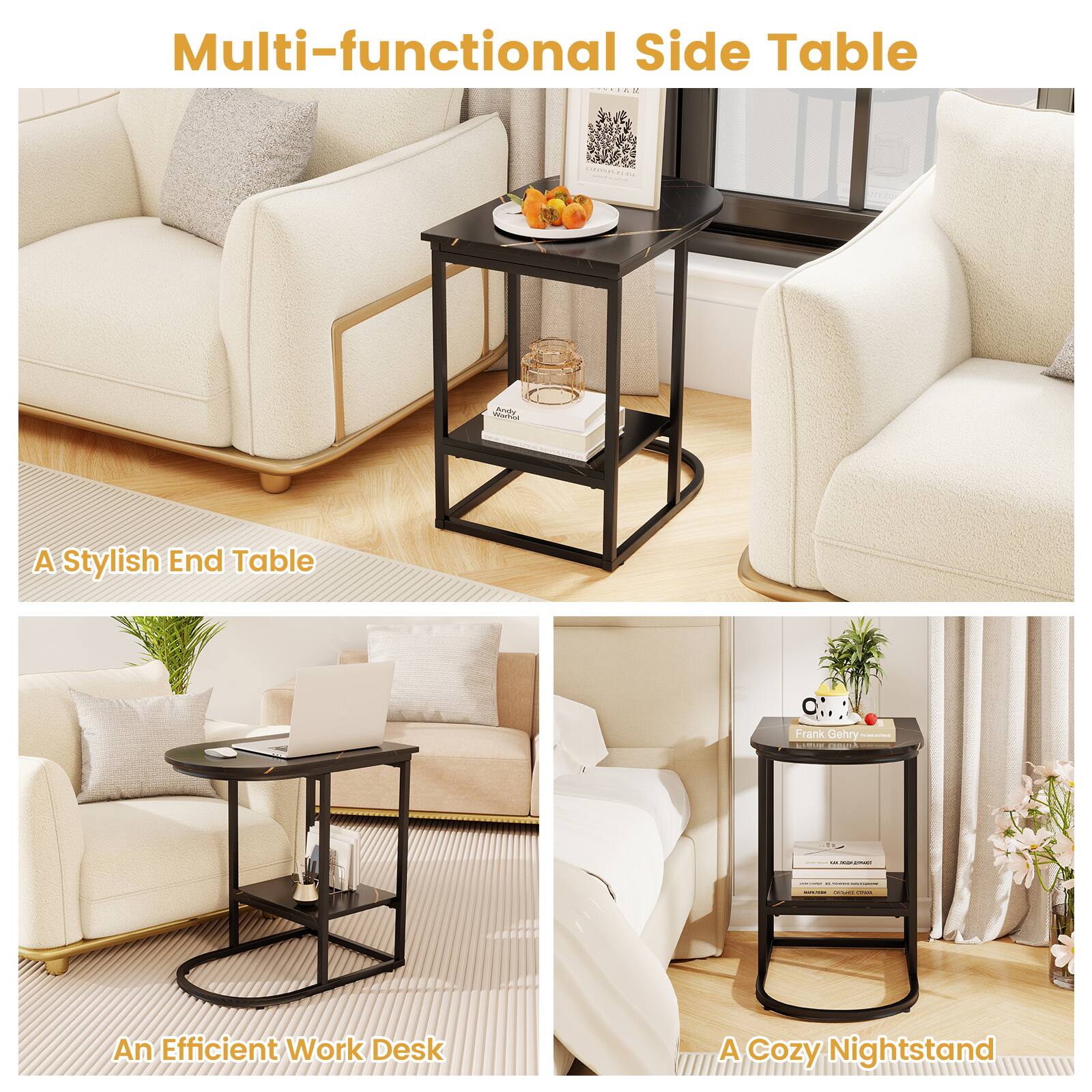 Multi-functional Side Table

A Stylish End Table

An Efficient Work Desk

A Cozy Nightstand