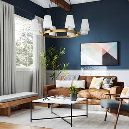 Surround 8-Light Chandelier by Modway - White Satin Brass