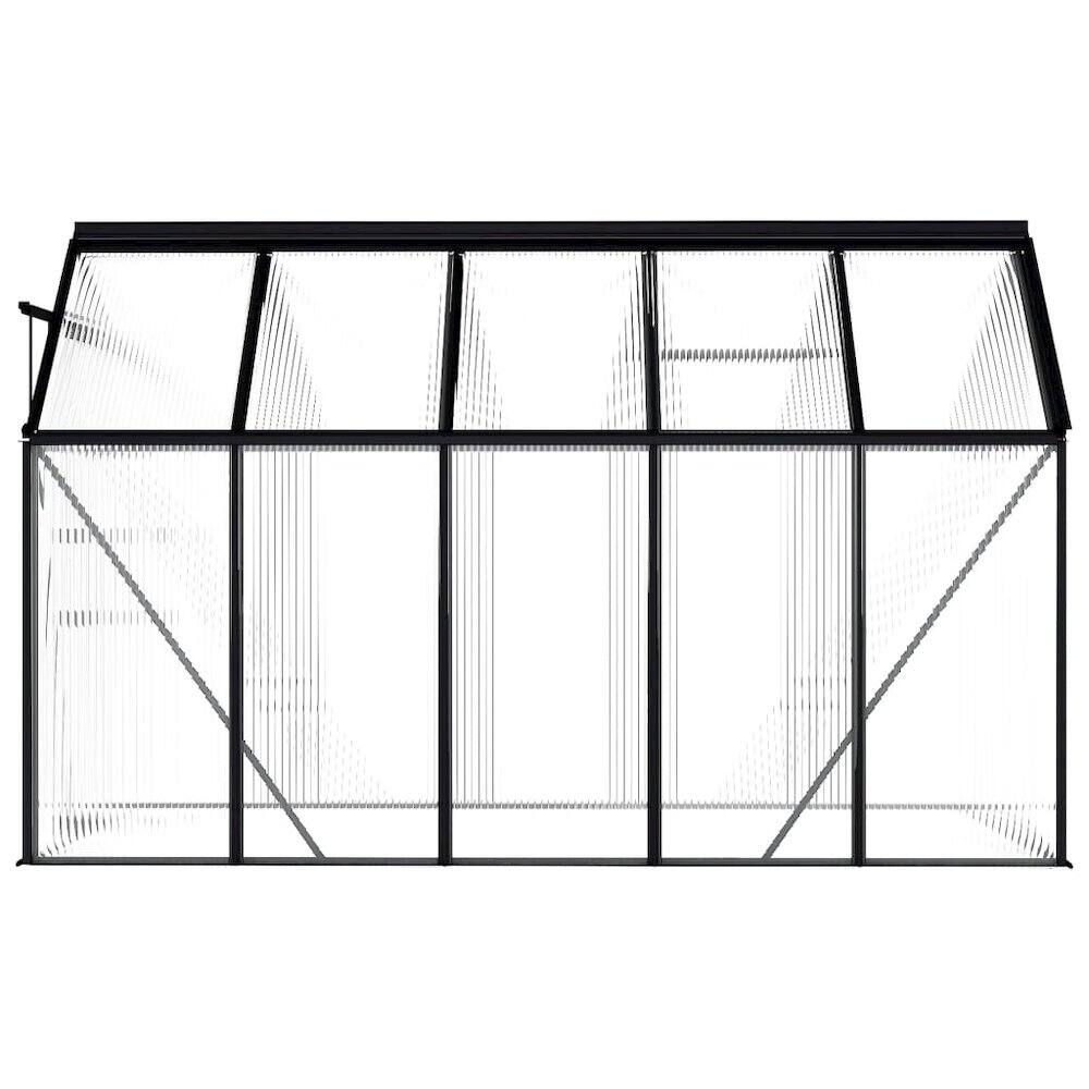 Back. vidaXL - vidaXL Greenhouse Anthracite, Transparent Aluminum, Polycarbonate - Anthracite.