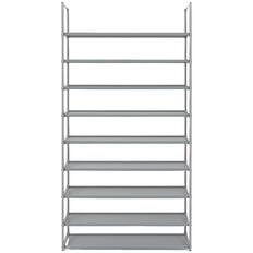 Front. Elle Decor - 10-Tier Shoe Rack, Stores up to 50 Pairs of Shoes, Freestanding, Easy Assembly, Sturdy Metal Frame - Gray.