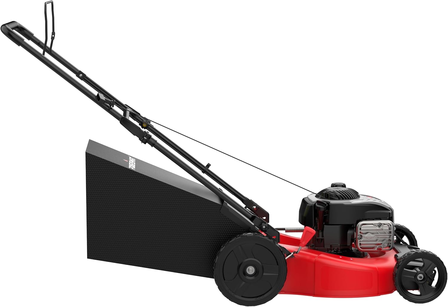 Alt View 4. POWERSMART - 21-Inch Gas Push Lawn Mower,140cc Briggs & Stratton E550 Engine,2-in-1 Mulching & Bagging,6 Adjustable Cutting Heights - Red.