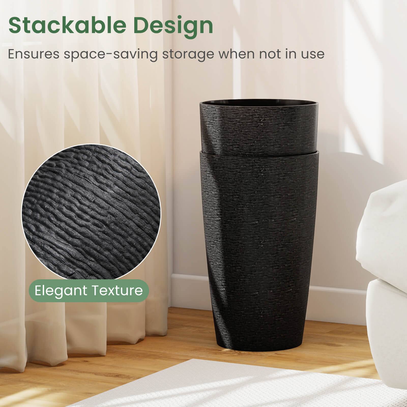 Stackable Design  
Ensures space-saving storage when not in use  

Elegant Texture
