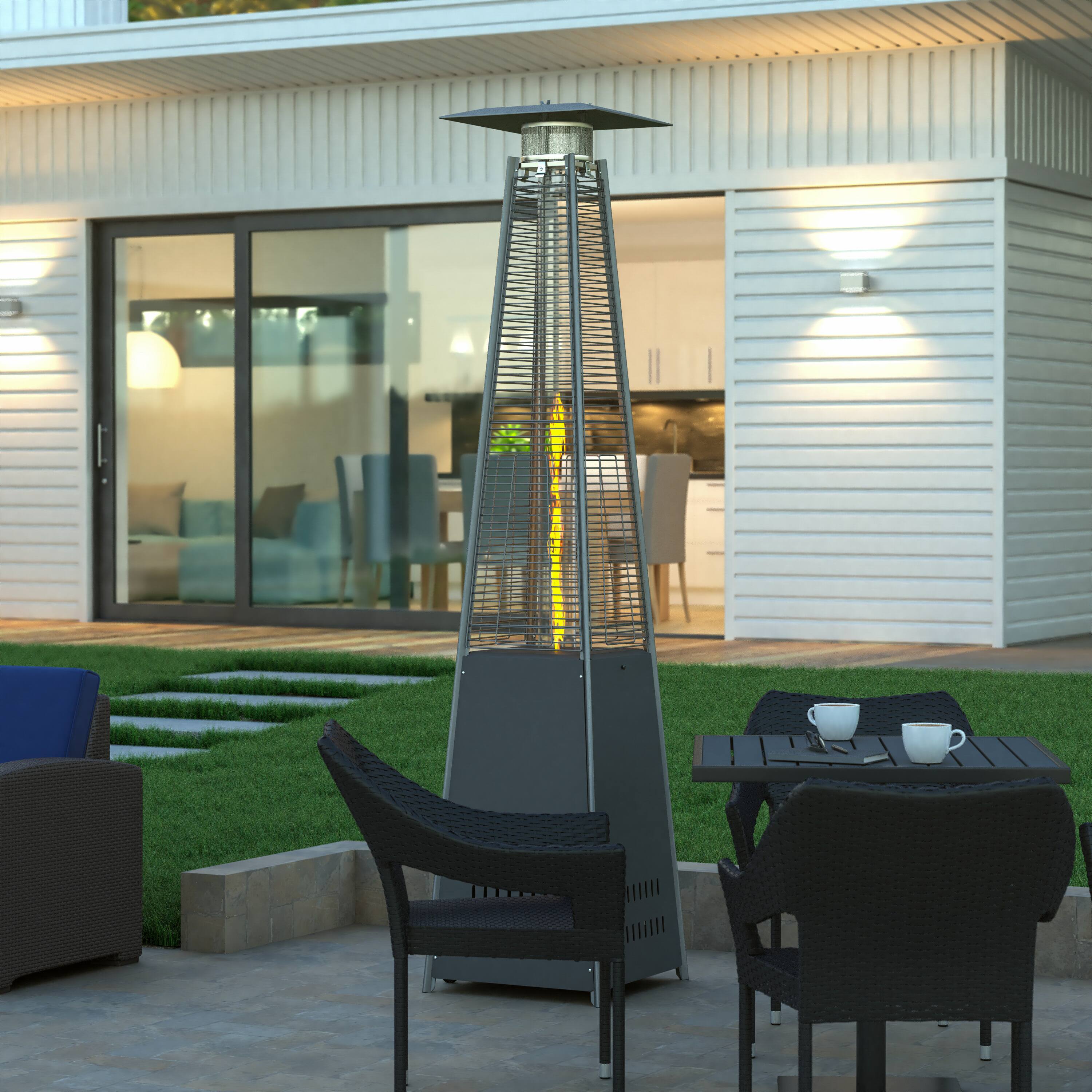 Alt View 1. Emma + Oliver - Outdoor Patio Heater - 7.5 Feet Round Steel Patio Heater - 42,000 BTU's - Slate Gray.