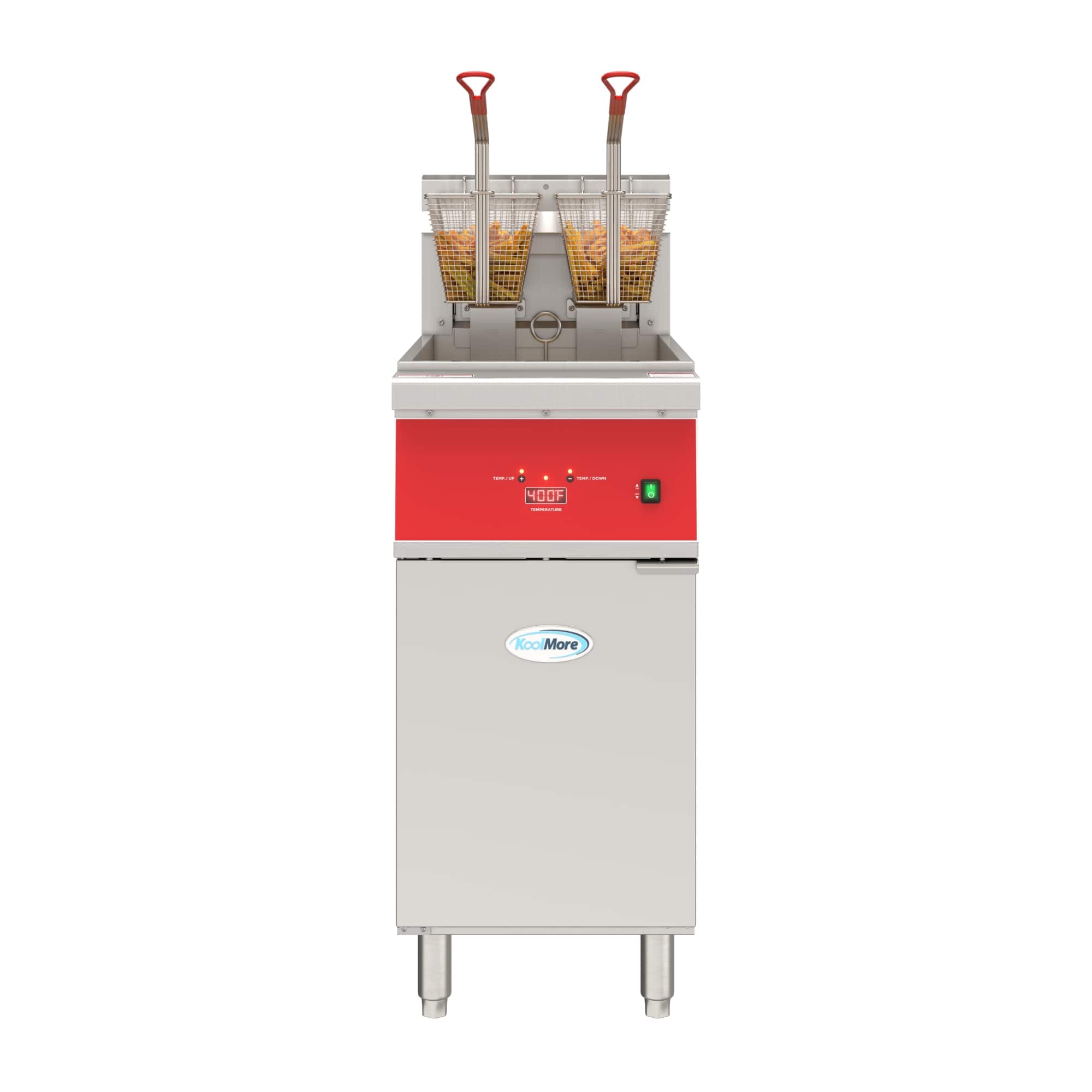 Koolmore - Commercial Electric Floor Fryer, 40 lb. capacity, 240V 3-Phase - Stainless Steel