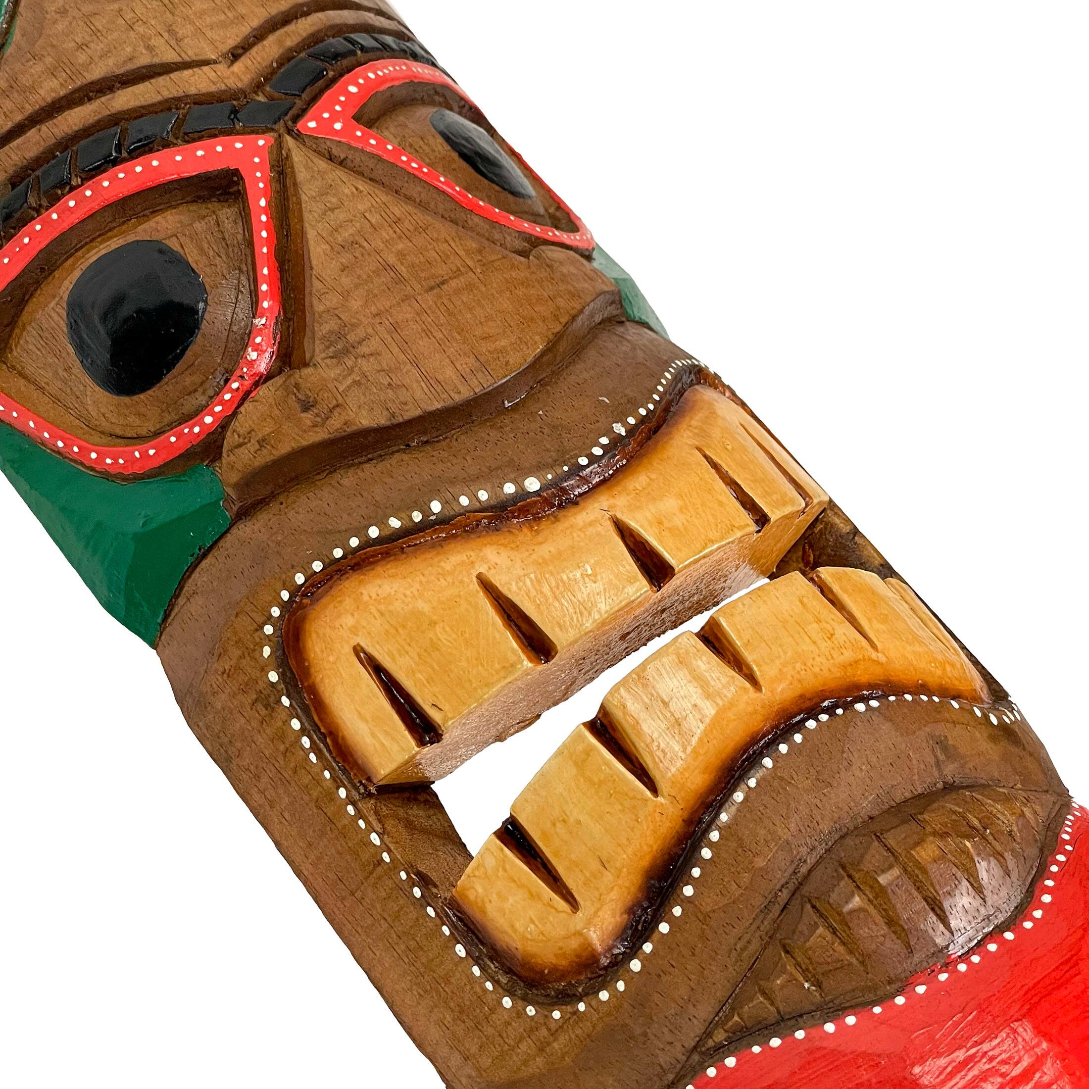 Alt View 4. Zeckos - Set of 5 Colorful Tropical Polynesian Style Wooden Tiki Wall Masks 20 Inch - Multicolored.