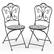 Front. Costway - Set of 2 Mosaic Chairs for Patio with Decorative Backrest Heavy-Duty Frame - Black.