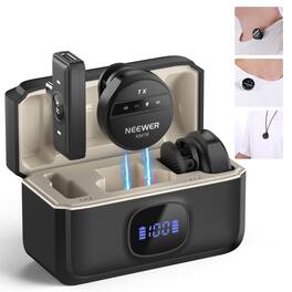 Neewer - Wireless Lavalier Mic with Charging Case, USB-C, 48KHz/24Bit, Noise Cancel, KM18