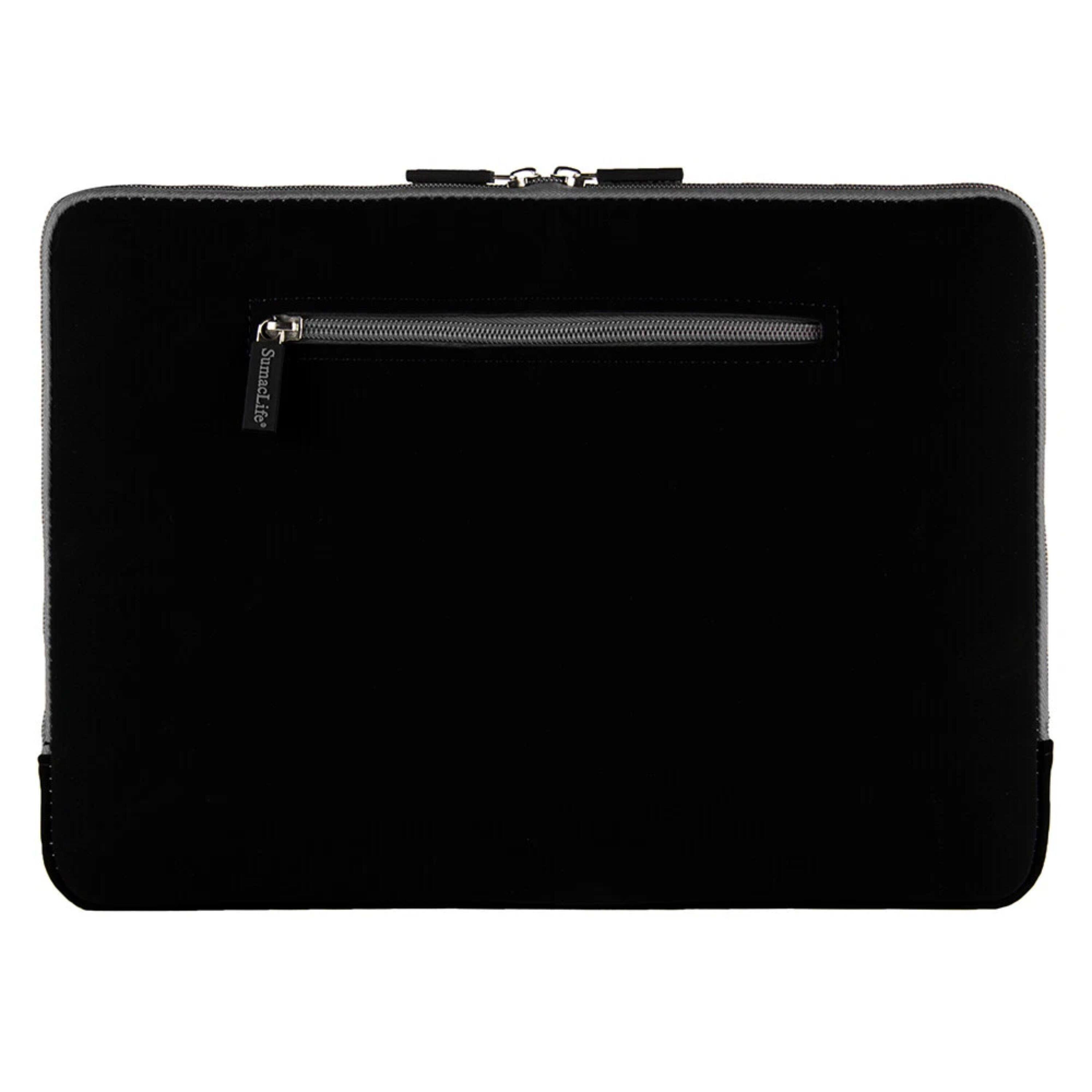Left. Kitcheniva - Padded Laptop Microsuede Sleeve Case Zip Bag For 13" Laptop Black/Gray - Black/Gray.