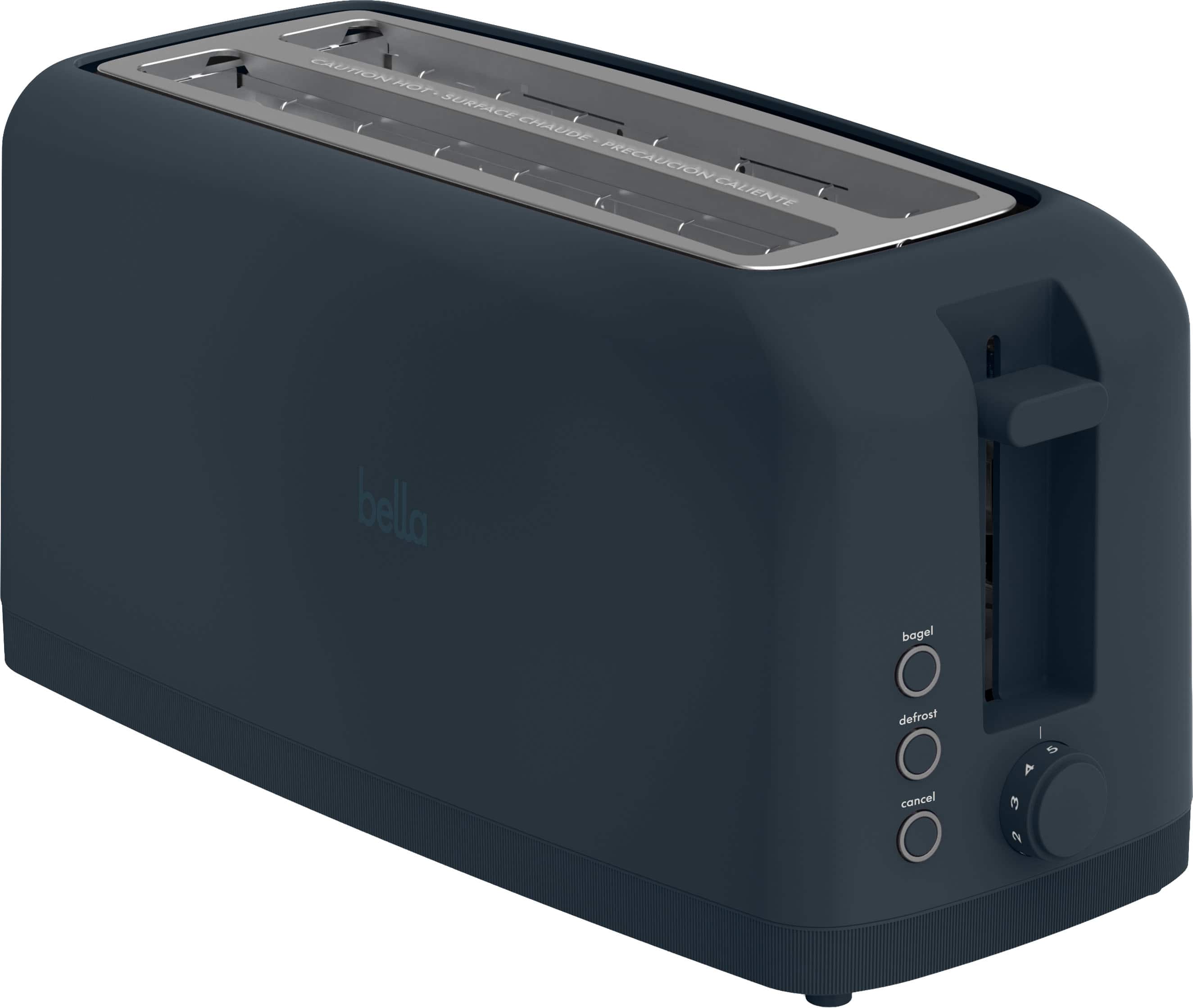 Bella - Fits-anywhere Kitchenware: 4-Slice Slim Toaster with Long Wide Slots - Slate