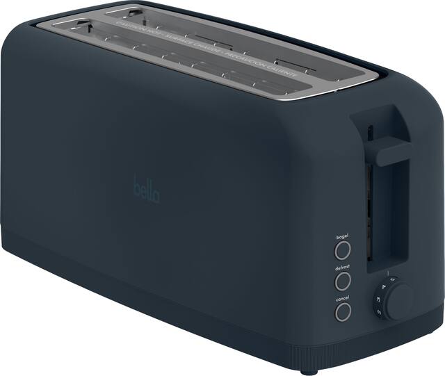 Bella - Fits-anywhere Kitchenware: 4-Slice Slim Toaster with Long Wide Slots - Slate