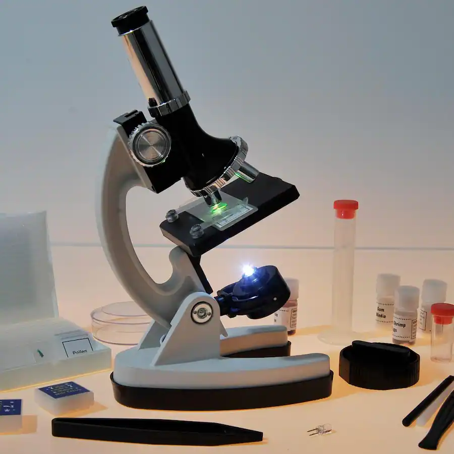 JuzToys Kids Microscope 120x 1200x 52 pcs, Microscope for Kids Beginner ...