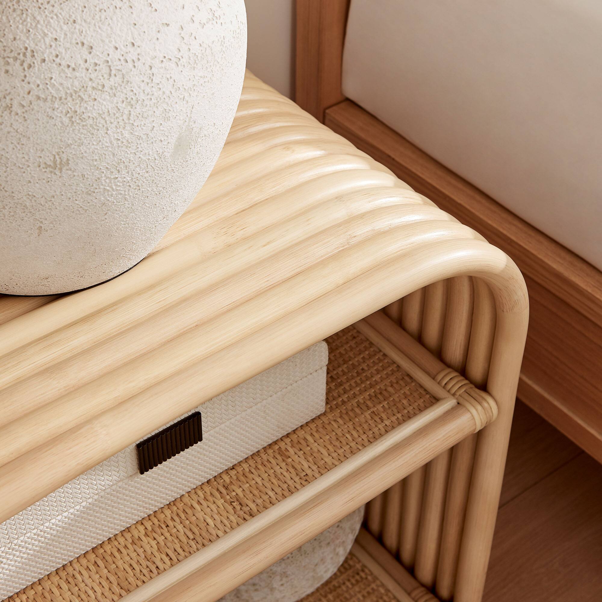 Alt View 1. Modway - Eve Curved Natural Rattan Side Table by Modway - Natural.