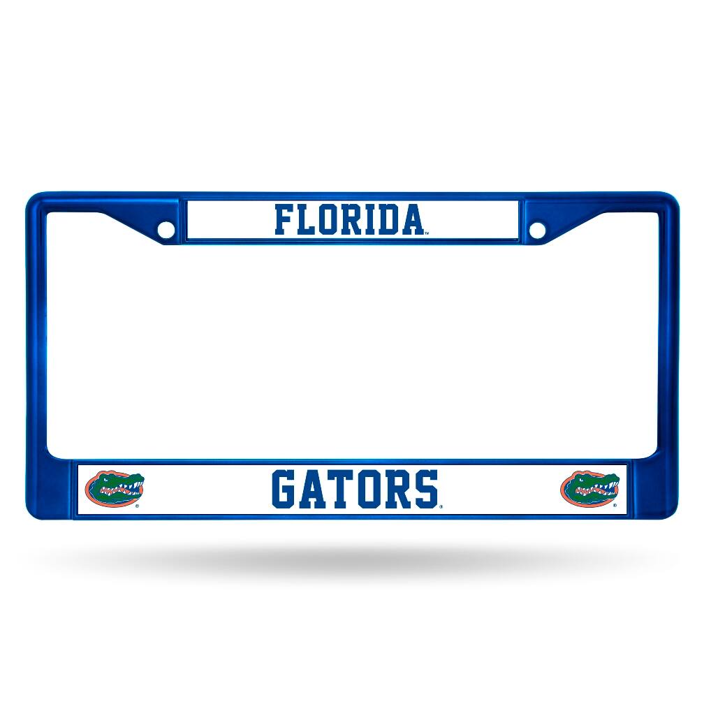 University of Florida Gators Blue Painted Chrome Metal License Plate Frame