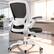 Alt View 4. KERDOM - Colorful Mesh Ergonomic Office Chair with Adjustable Lumbar Support & Height, Swivel Desk Chair with Flip-up Arms, Tilt - White.