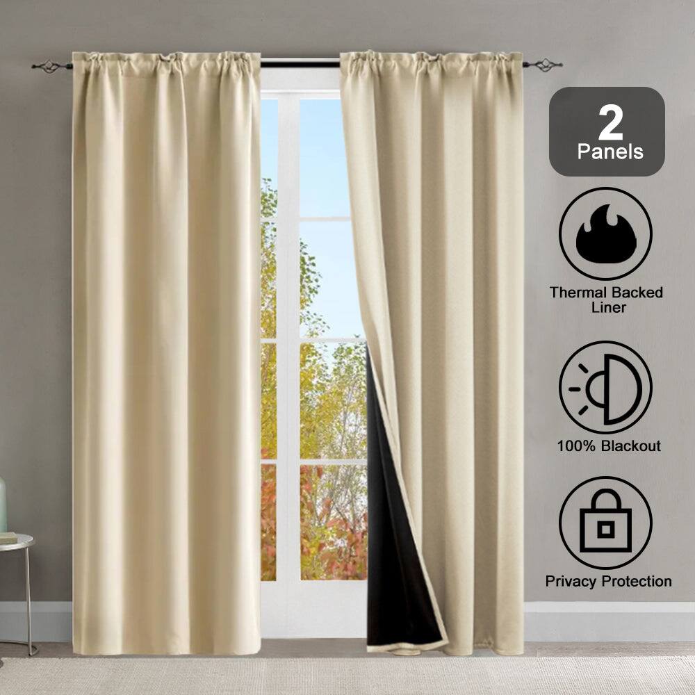 2 Panels Thermal Backed Liner  
100% Blackout  
Privacy Protection