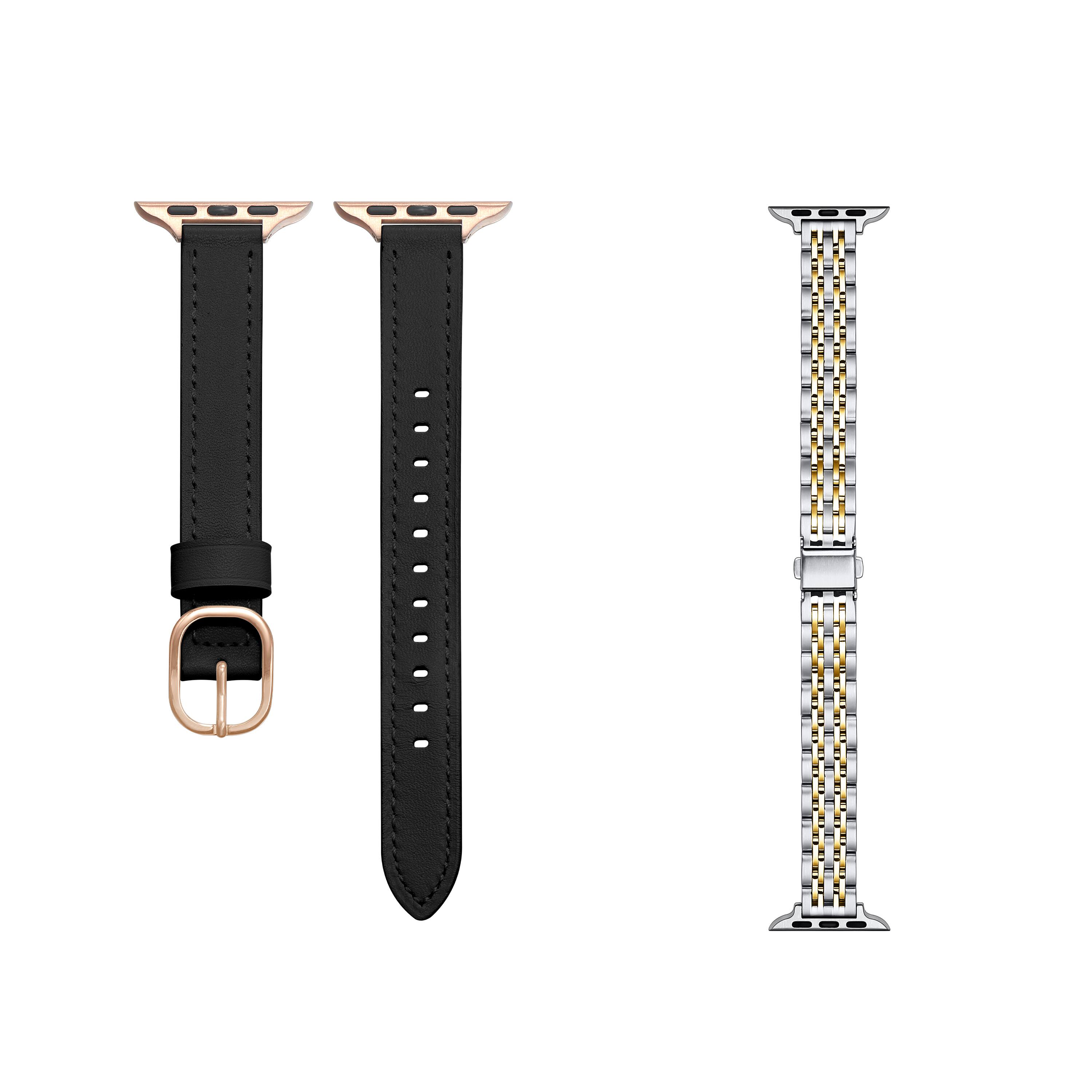 Alt View 2. Posh Tech - 2-Pack Skinny Stella & Carmen Bands for Smartwatch - Black, Silver.